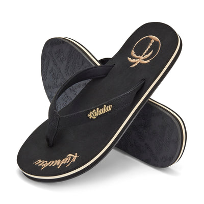 Slippahs Women's Flip-Flops - Black Palm