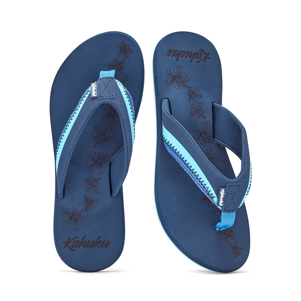 Sleepers Women's Wide Fit Fan Stitch Slippers - Navy Blue, Comfortable Indoor/Outdoor Slippers - View #2