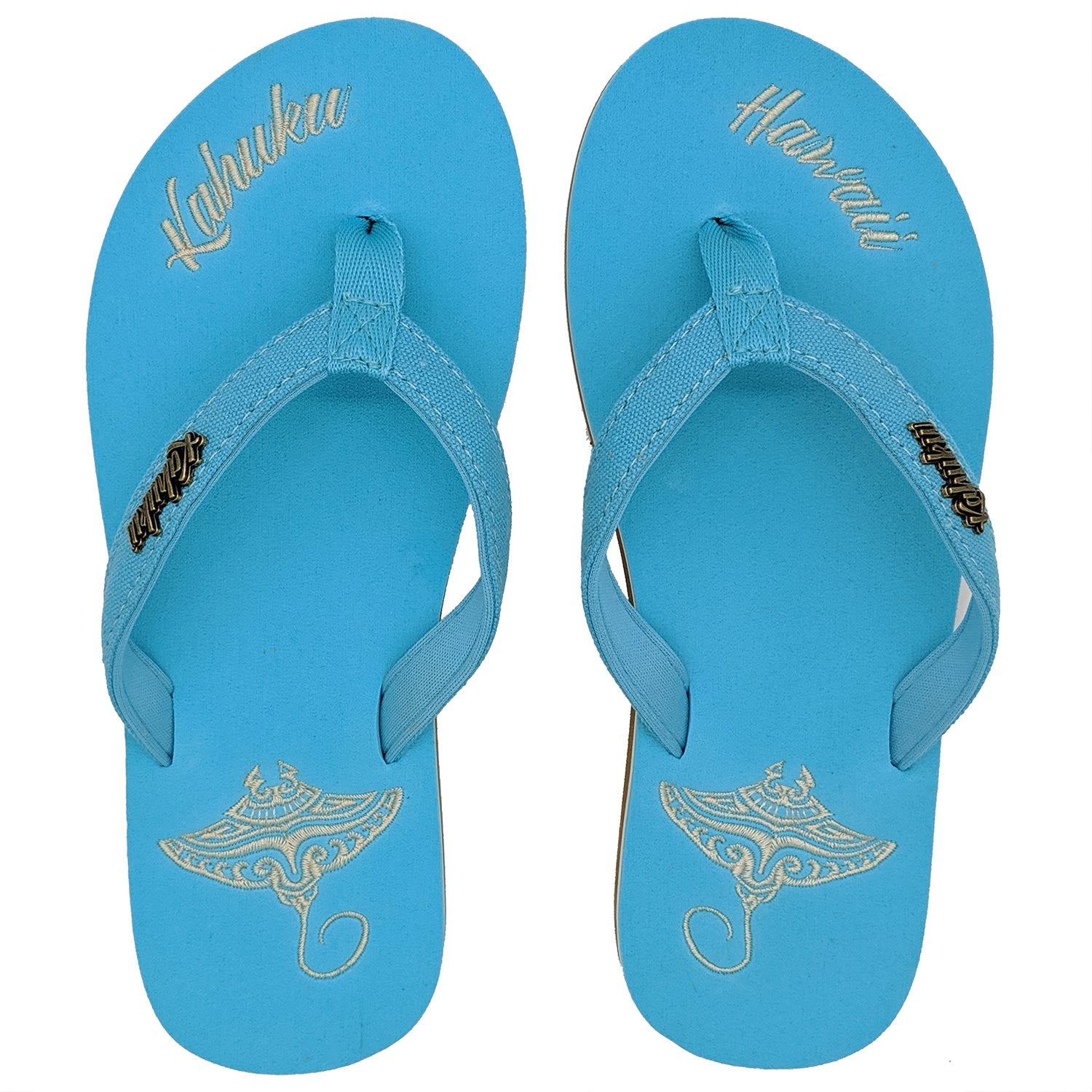 Slippahs Women s Flip Flops Turquoise Ray Kahuku UK